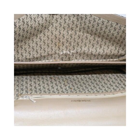 Pre Loved SAINT LAURENT  Clutch Bag Leather nylon 2Set Gray Khaki Auth ar11245 - Picture 10 of 10